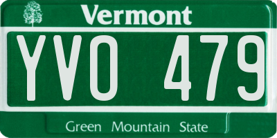 VT license plate YVO479