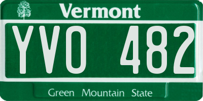 VT license plate YVO482