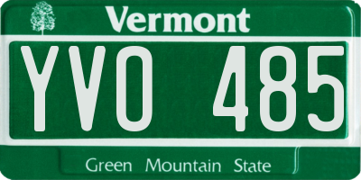 VT license plate YVO485