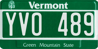 VT license plate YVO489