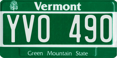 VT license plate YVO490