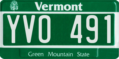 VT license plate YVO491