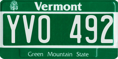 VT license plate YVO492