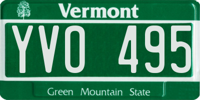 VT license plate YVO495