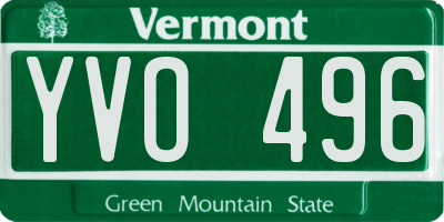 VT license plate YVO496
