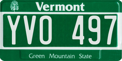 VT license plate YVO497