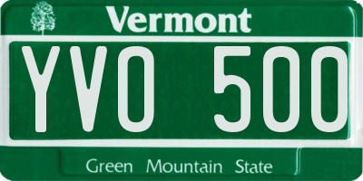 VT license plate YVO500