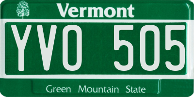 VT license plate YVO505