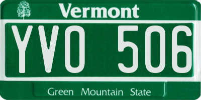 VT license plate YVO506