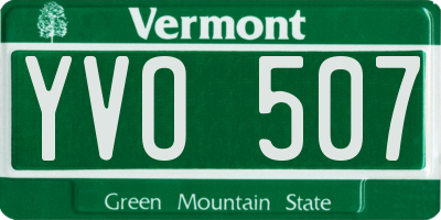VT license plate YVO507