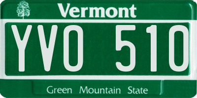 VT license plate YVO510