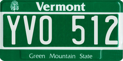 VT license plate YVO512