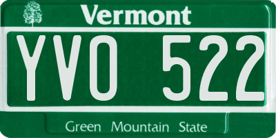 VT license plate YVO522