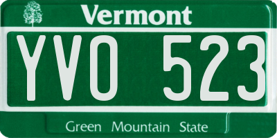 VT license plate YVO523