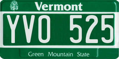 VT license plate YVO525