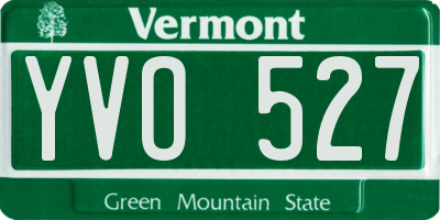 VT license plate YVO527