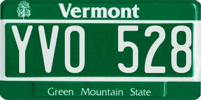 VT license plate YVO528