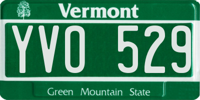 VT license plate YVO529