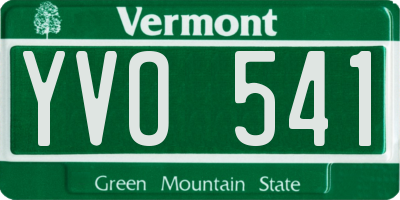 VT license plate YVO541
