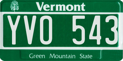 VT license plate YVO543