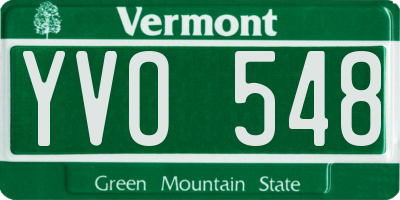 VT license plate YVO548