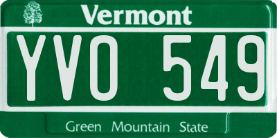 VT license plate YVO549