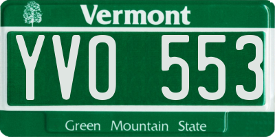 VT license plate YVO553