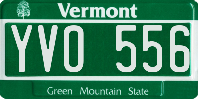VT license plate YVO556