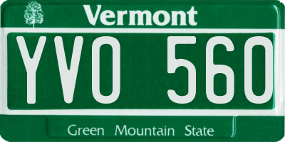 VT license plate YVO560