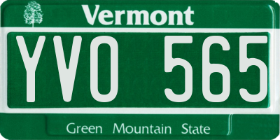 VT license plate YVO565