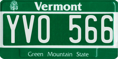 VT license plate YVO566