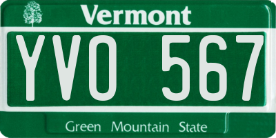 VT license plate YVO567