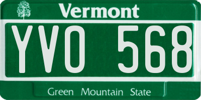VT license plate YVO568