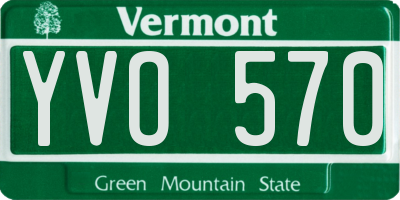 VT license plate YVO570
