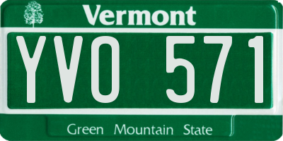 VT license plate YVO571