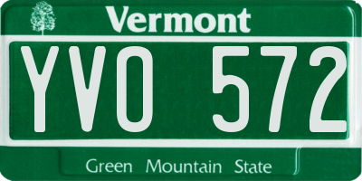 VT license plate YVO572