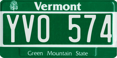 VT license plate YVO574