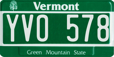 VT license plate YVO578