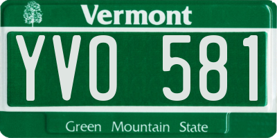 VT license plate YVO581