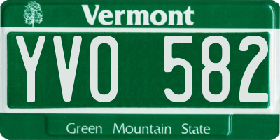 VT license plate YVO582