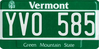 VT license plate YVO585