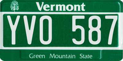 VT license plate YVO587