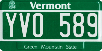 VT license plate YVO589