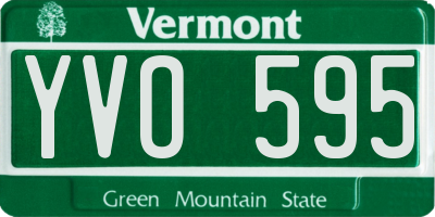 VT license plate YVO595