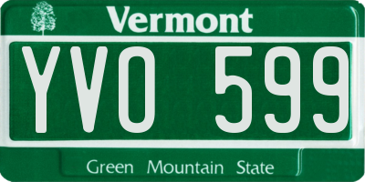 VT license plate YVO599