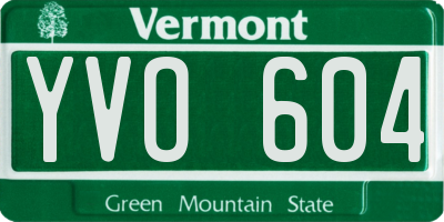 VT license plate YVO604