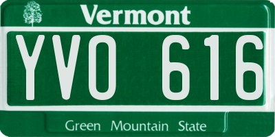 VT license plate YVO616