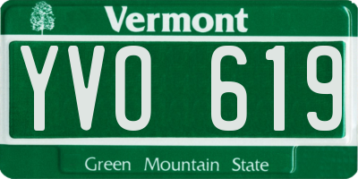 VT license plate YVO619
