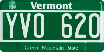 VT license plate YVO620
