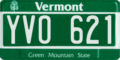 VT license plate YVO621